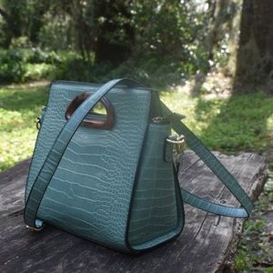 Scale Teal & Tortoise Handbag